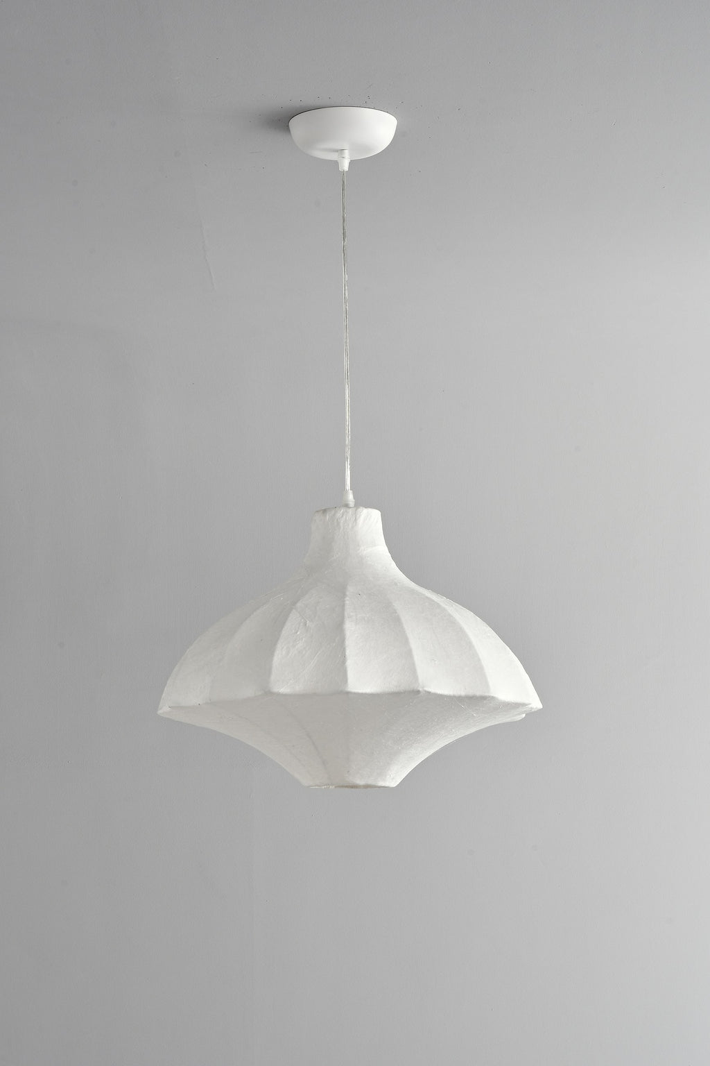 Handmade Mulberry Silk Lotus Pendant Light in White - 06 06-product-real-white-lotus-pendant-off-front