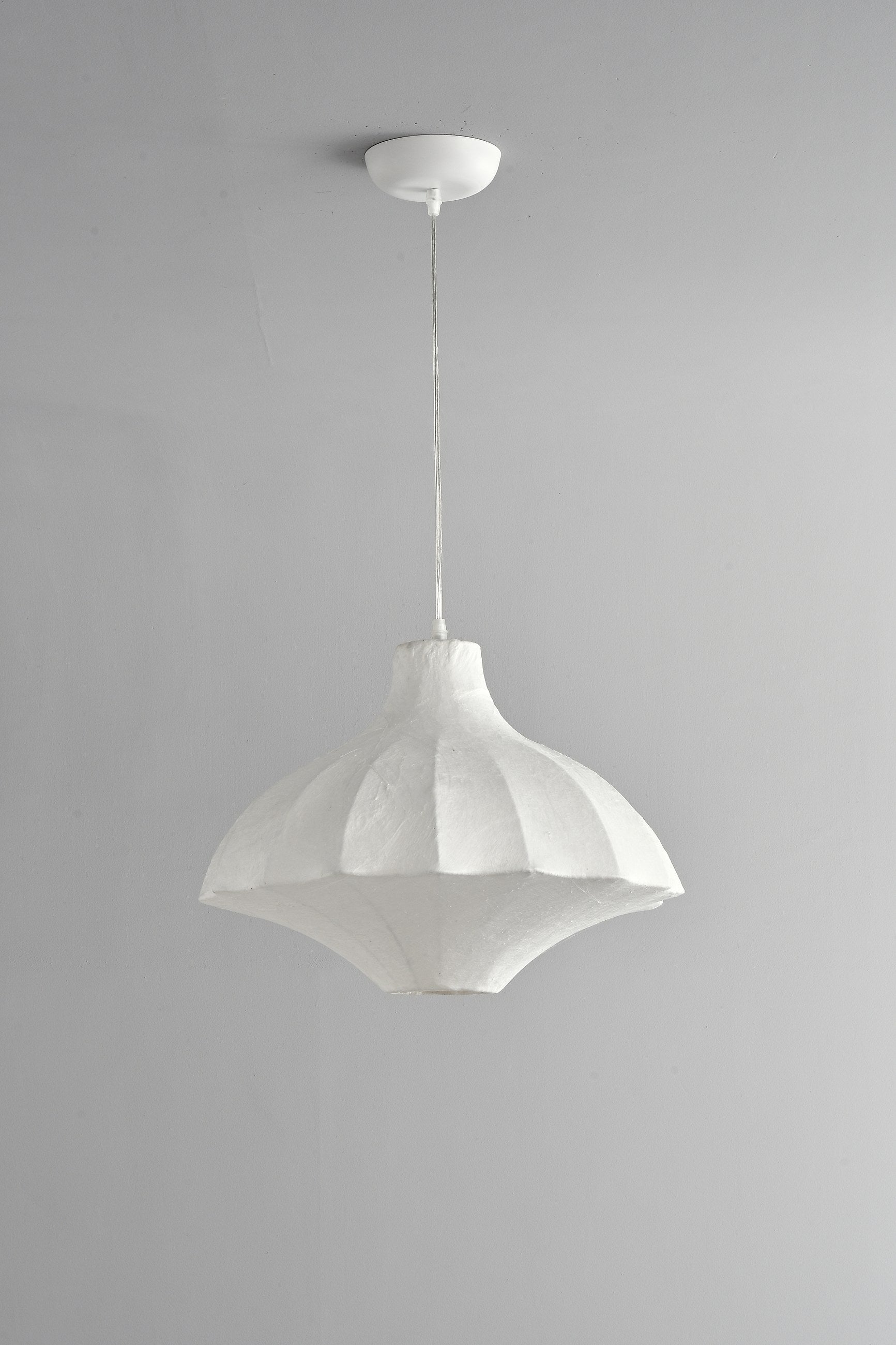 Handmade Mulberry Silk Lotus Pendant Light in White - 06 06-product-real-white-lotus-pendant-off-front