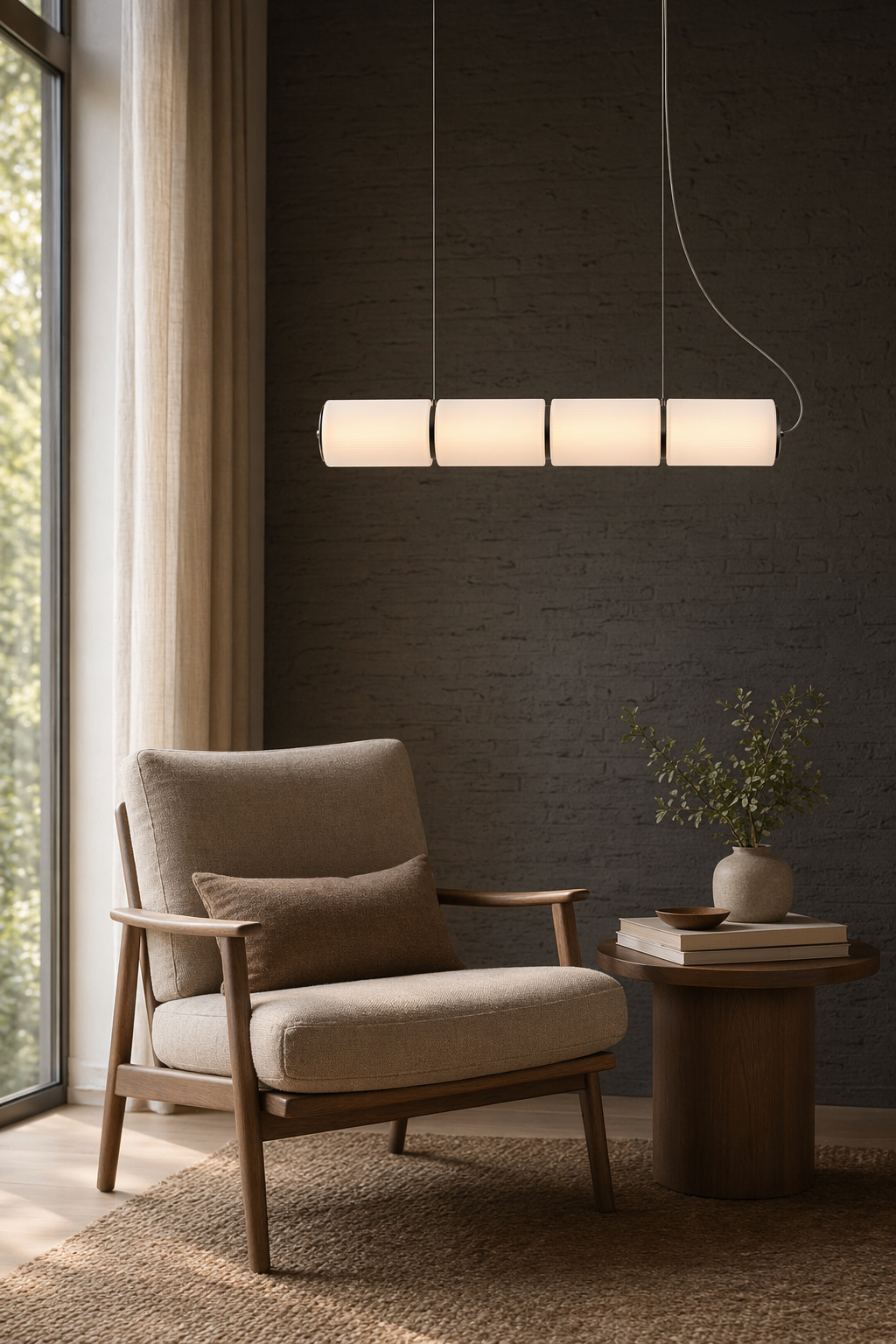 Modern Linear Multi-Head Pendant Light - generated workflow 06 06-reading-corner-daylight