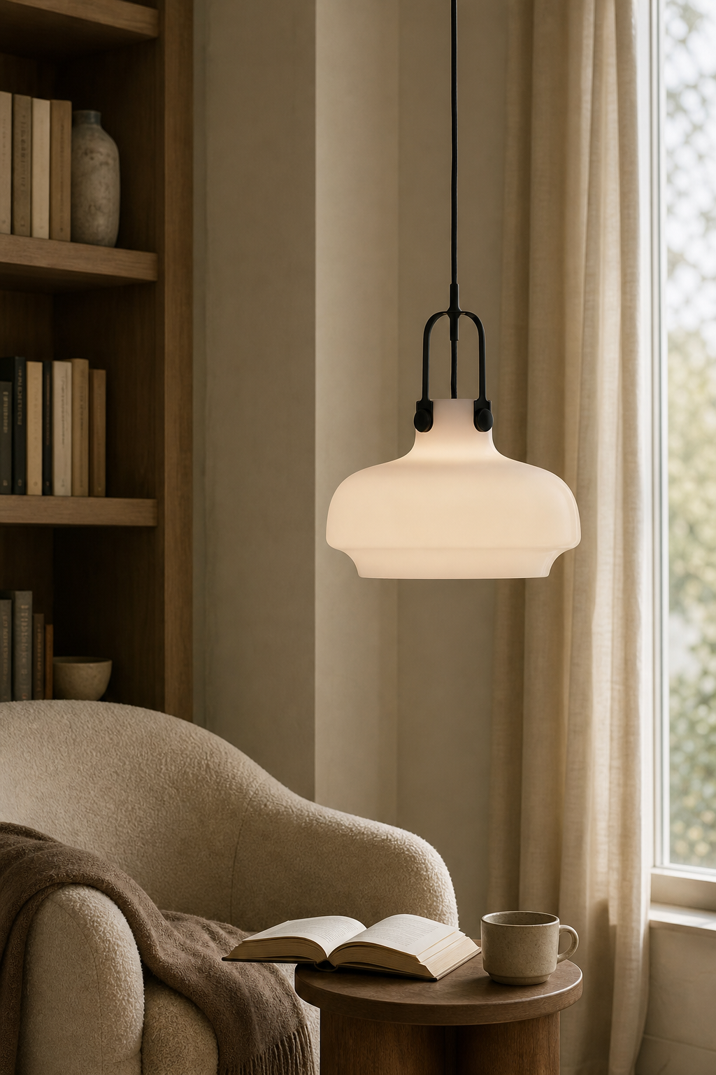 Modern Glass Dome Pendant Light - generated workflow 06 06-reading-corner-daylight