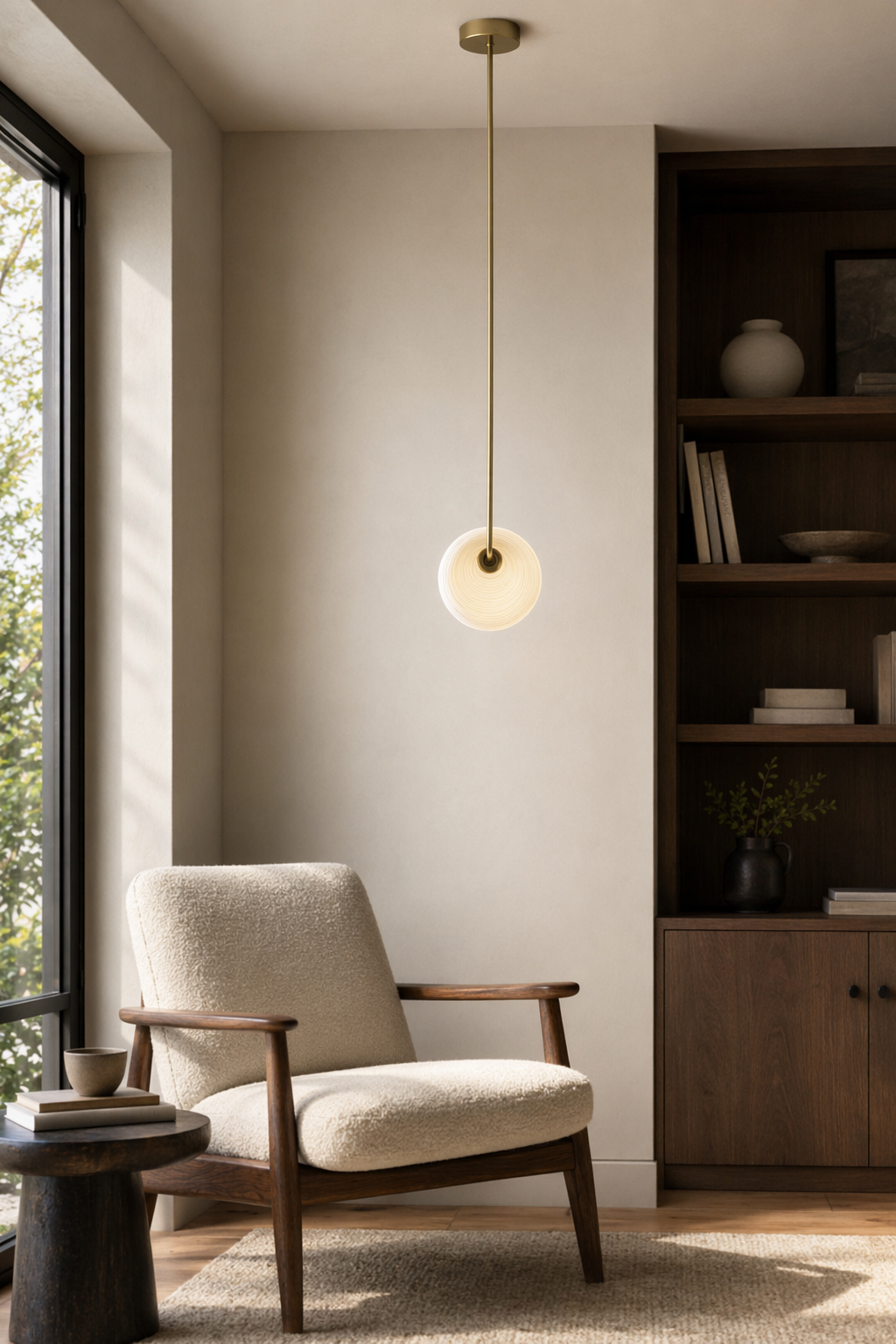 Modern Glass Globe Pendant Light - generated workflow 06 06-reading-corner-daylight