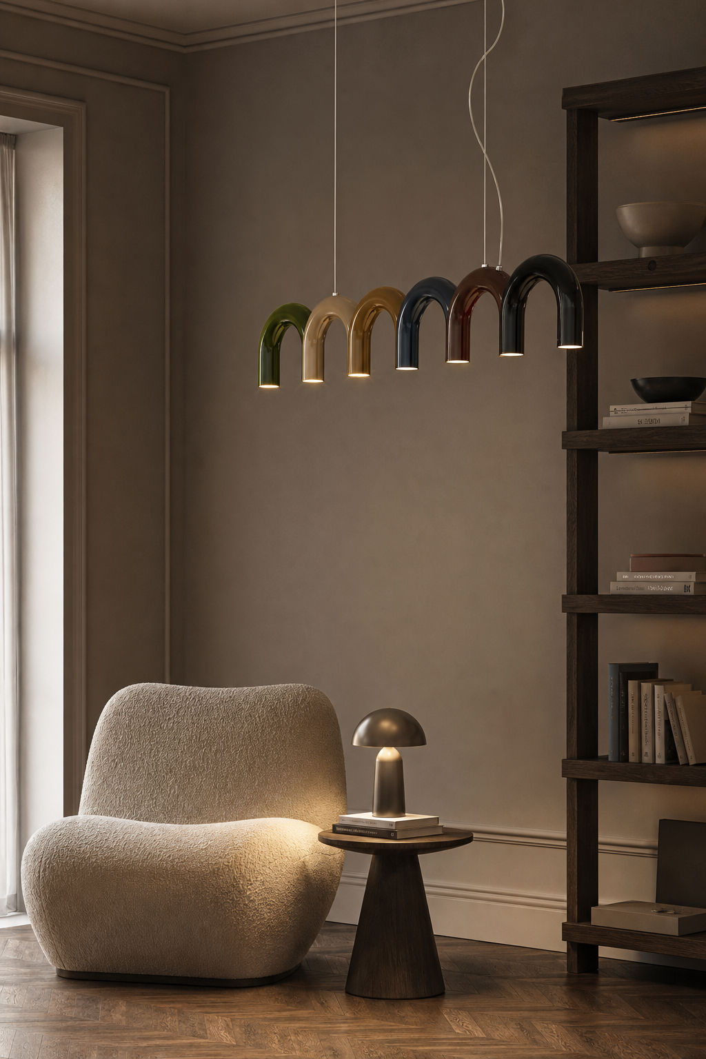 Colorful Wave Linear LED Pendant Light - generated main 06 06-reading-or-study