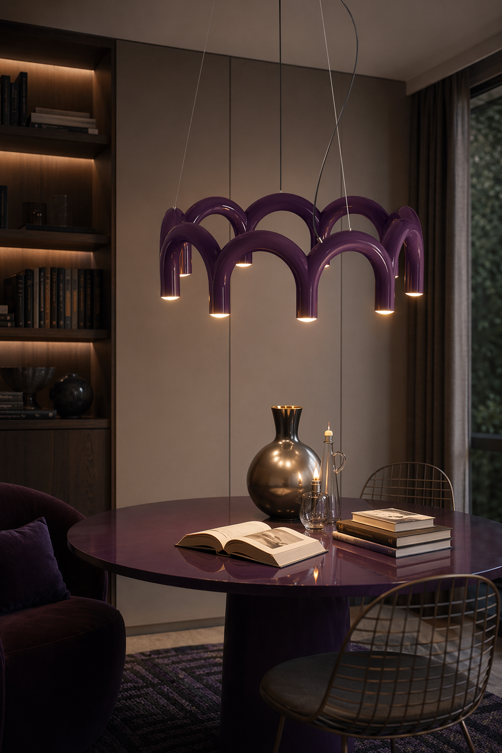 Colorful Arch Linear LED Pendant Light - generated main 06 06-reading-or-study