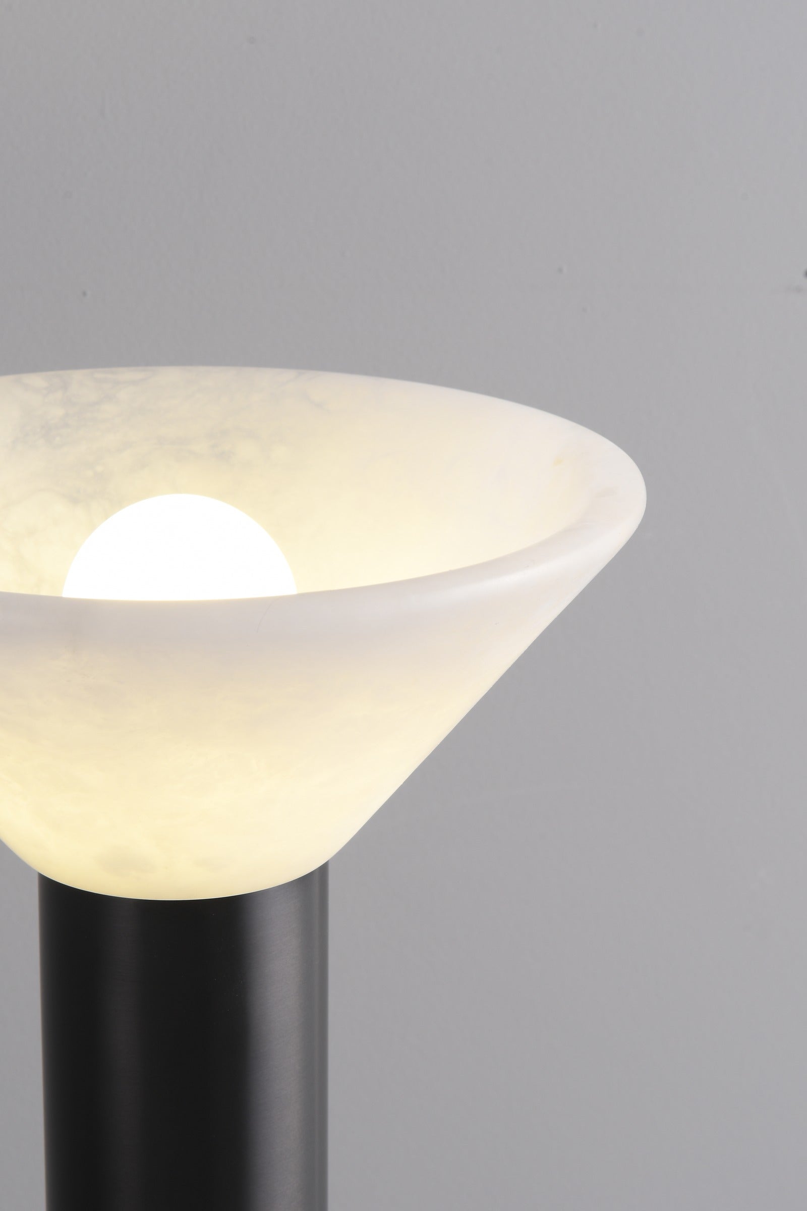 Modern Alabaster Bowl LED Table Lamp - 17 06-real-alabaster-shade-detail