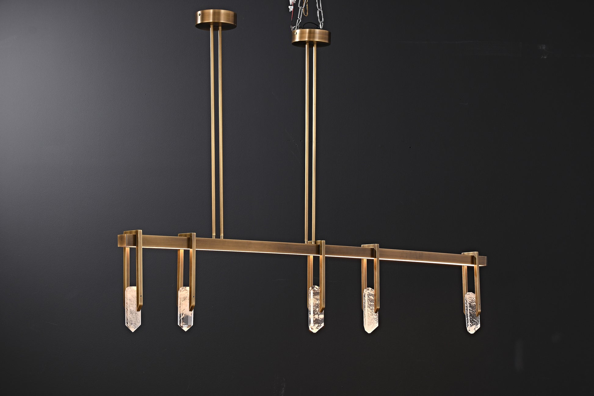 Modern Linear Crystal LED Island Chandelier - 03 06-real-angle-linear-crystal-island-chandelier