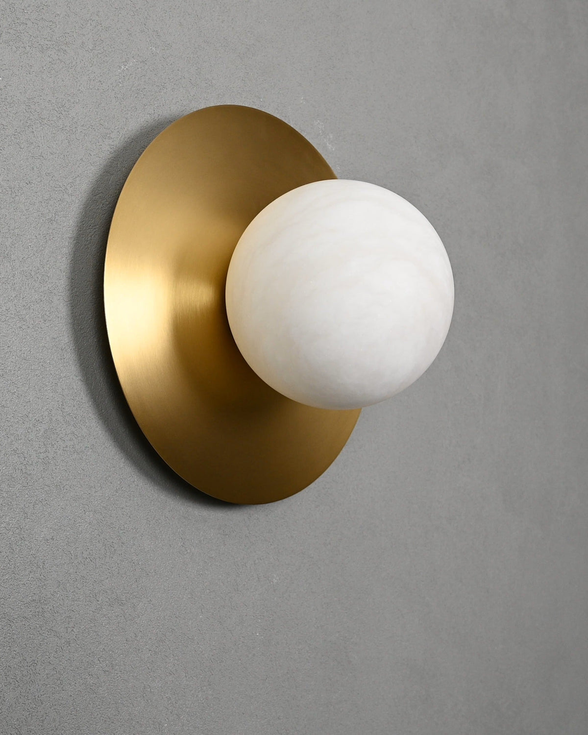 Modern Alabaster Globe Wall Sconce in Natural Brass - 06 06-real-angle-off