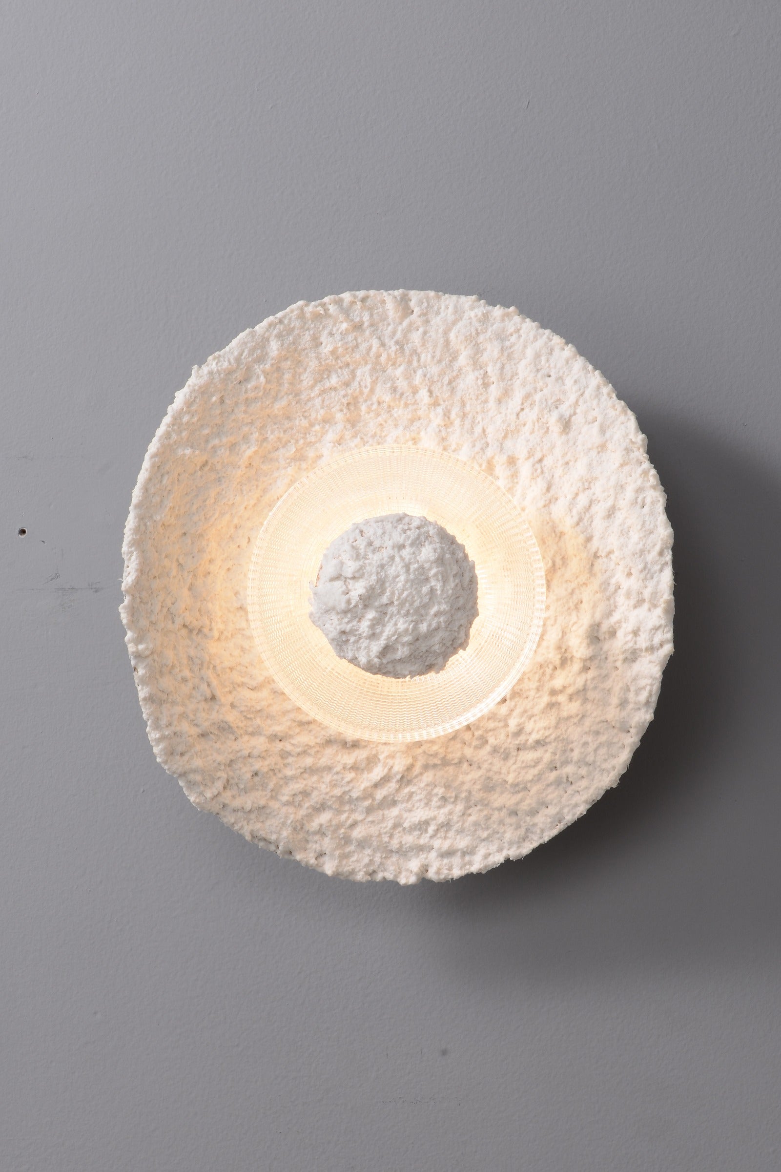 Textured Alabaster Disc Wall Sconce - 19 06-real-detail-3