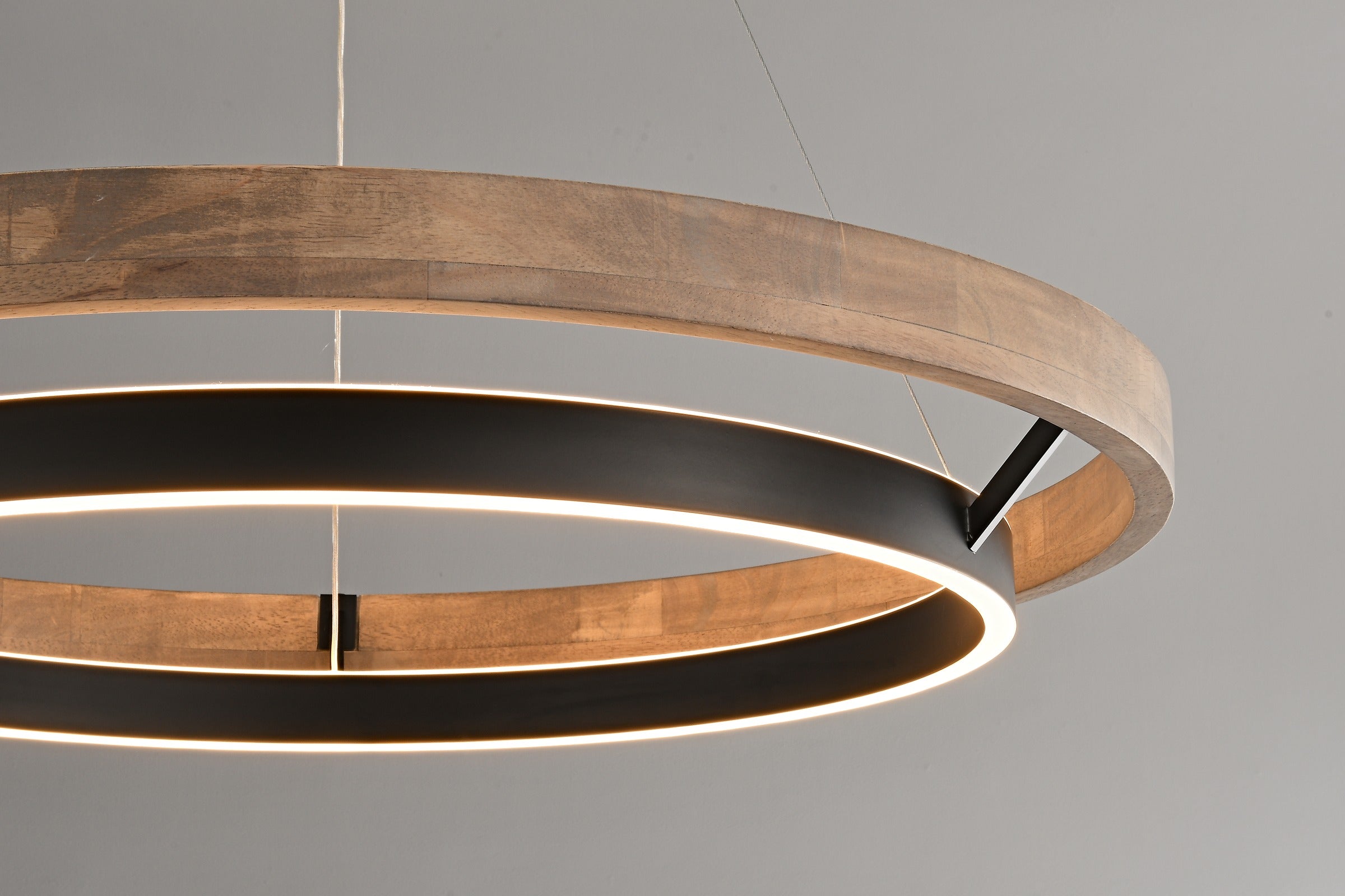 Modern Wood Ring LED Pendant Chandelier - 17 06-real-detail-3