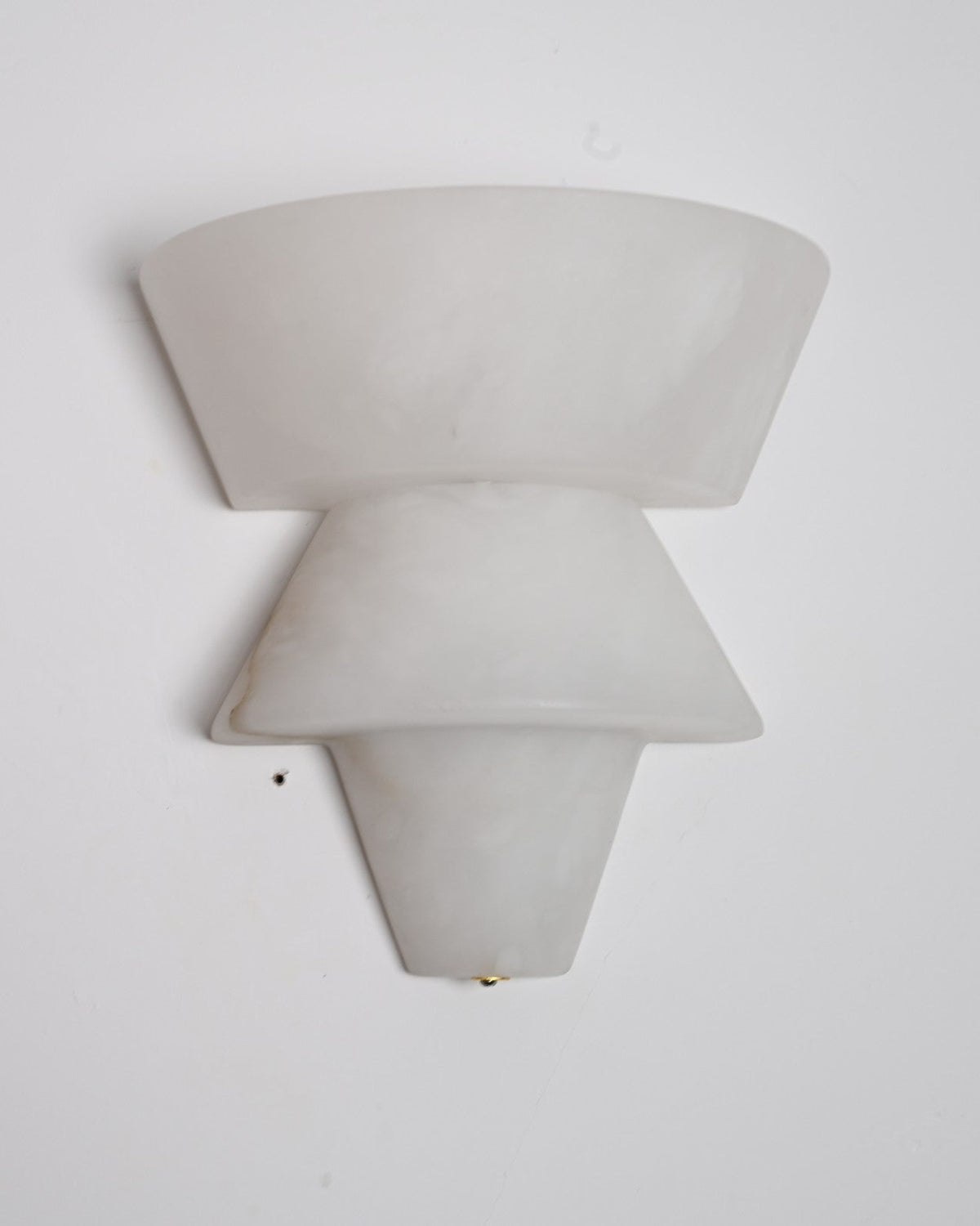 Modern Alabaster Tiered Wall Sconce - 06 06-real-front-lit