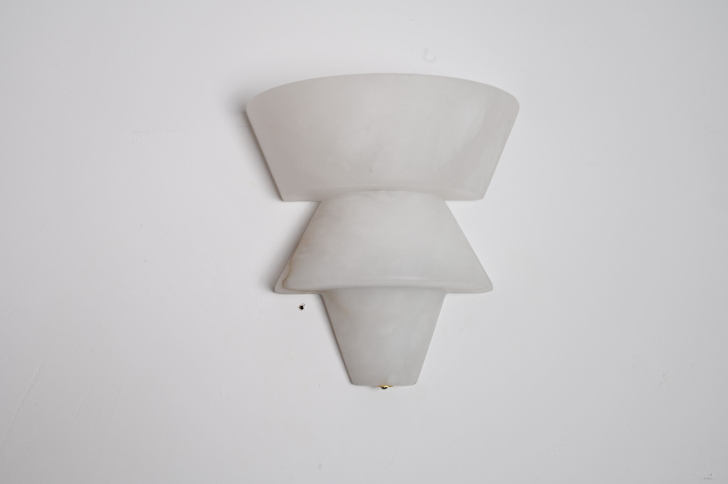 Modern Spanish Alabaster Tiered Wall Sconce - 06 06-real-front-lit