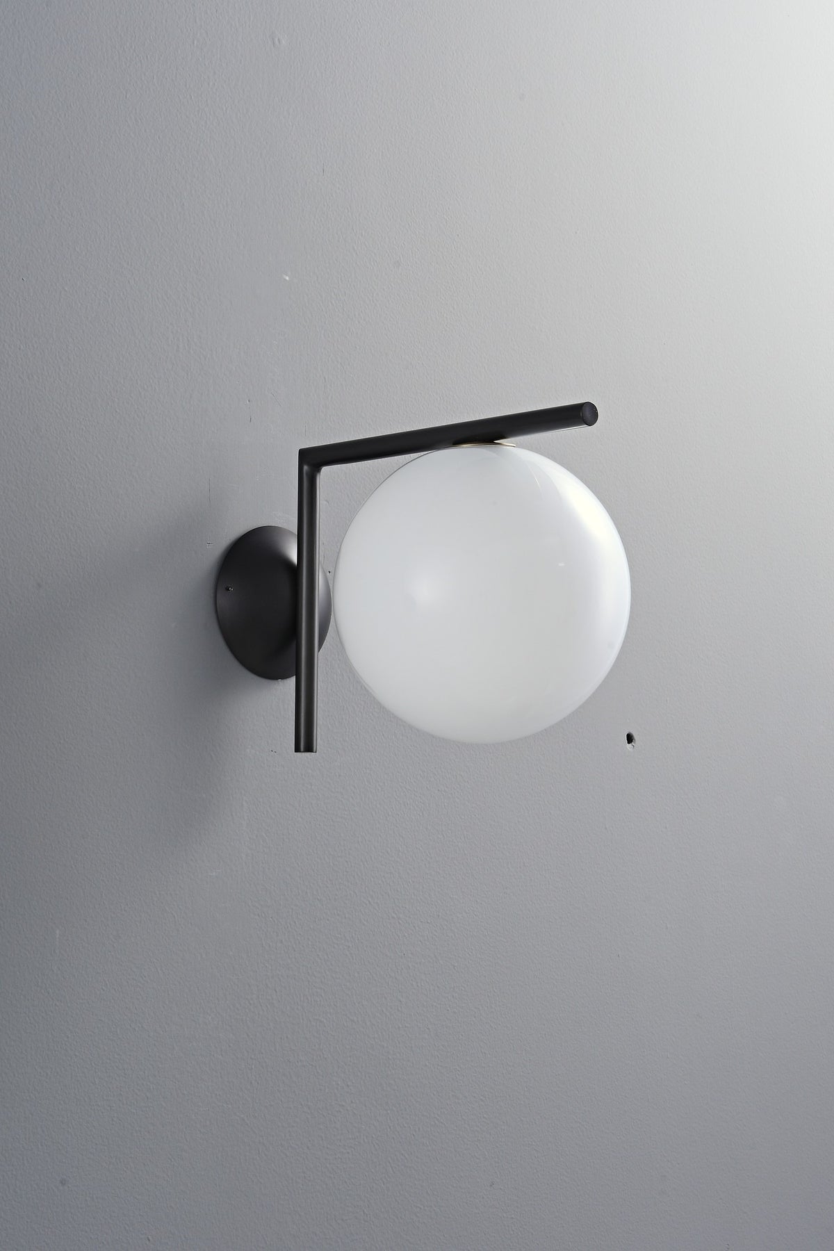 Modern Globe Arm Wall Sconce - 06 06-real-shot-black-globe-arm-wall-sconce-unlit