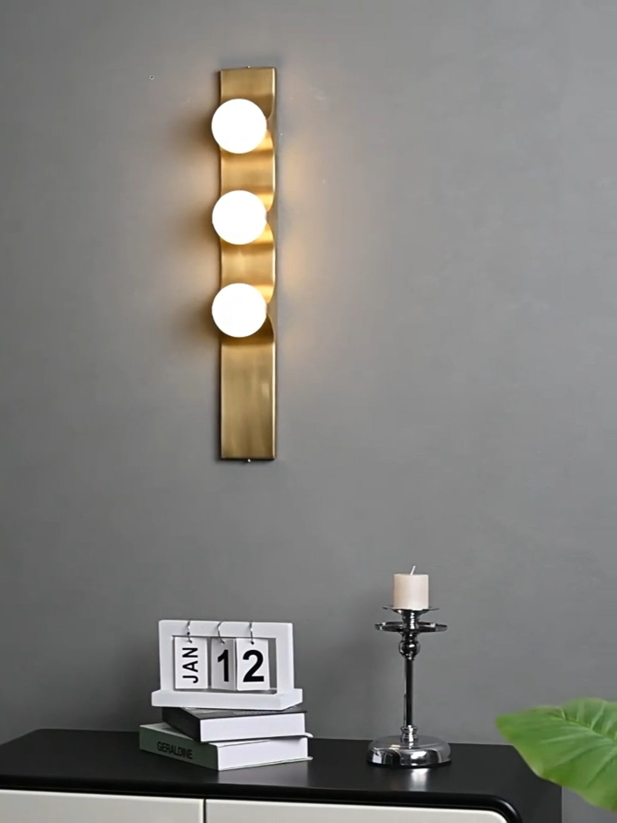 Modern Bronze Glass Globe Linear Wall Sconce - 06 06-real-shot-bronze-glass-globe-linear-wall-sconce-lit