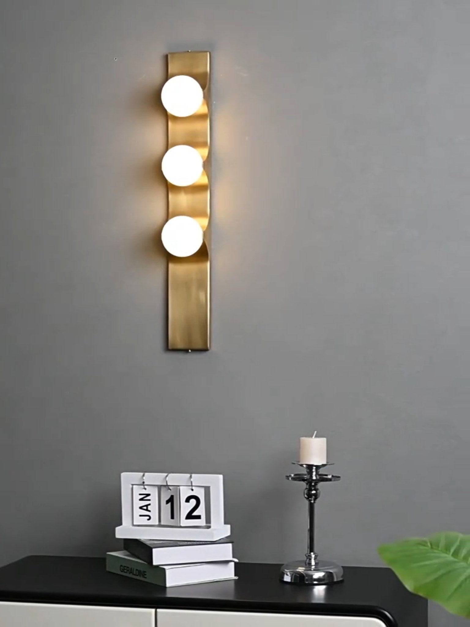 Modern Bronze Glass Globe Linear Wall Sconce - 06 06-real-shot-bronze-glass-globe-linear-wall-sconce-lit