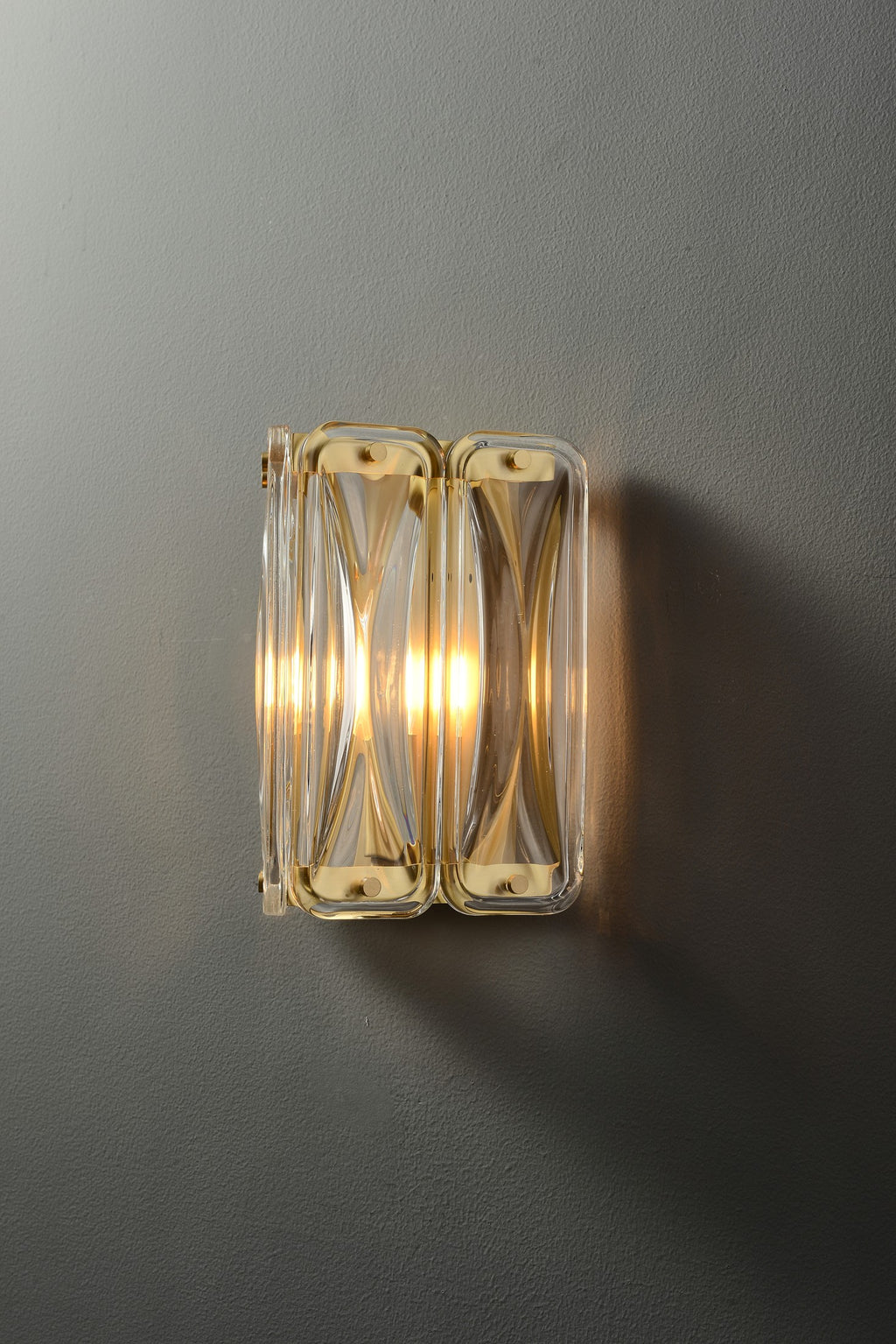 Modern Crystal Glass Wall Sconce - 06 06-real-shot-short-crystal-glass-wall-sconce-lit