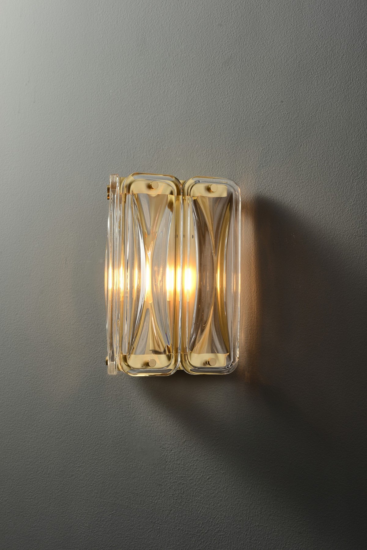Modern Crystal Glass Wall Sconce - 06 06-real-shot-short-crystal-glass-wall-sconce-lit