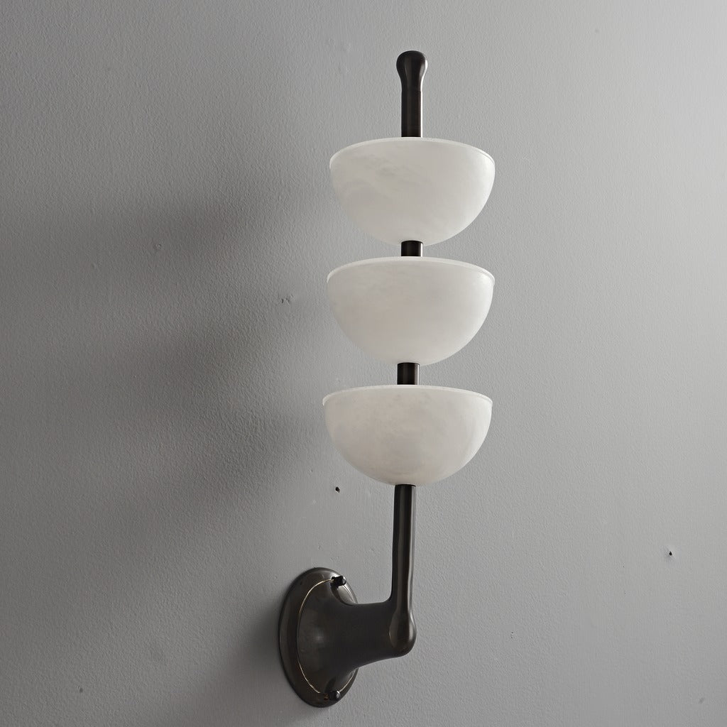 Modern Triple Stone Bowl Wall Sconce - 10 06-real-square-3-27-30