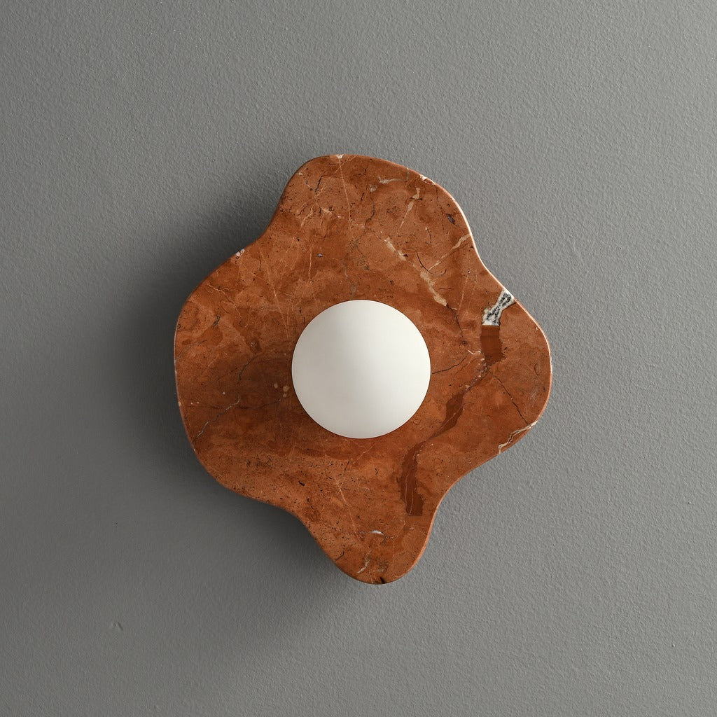 Modern Four-Lobed Stone Wall Sconce - 10 06-real-square-3-5--370