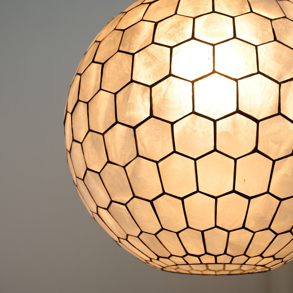 Modern Capiz Honeycomb Globe Pendant Light - 22 06-real-square-DSC-8289