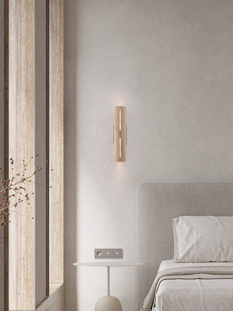 Modern Solid Wood LED Wall Sconce - 06 06-scene-solid-wood-led-wall-sconce-entry