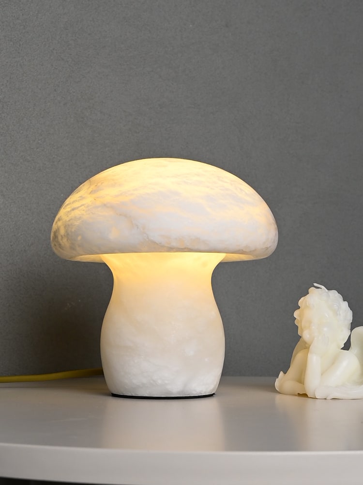 Modern Alabaster Mushroom Table Lamp - 06 06-scene-white--alabaster-mushroom-table-lamp-detail
