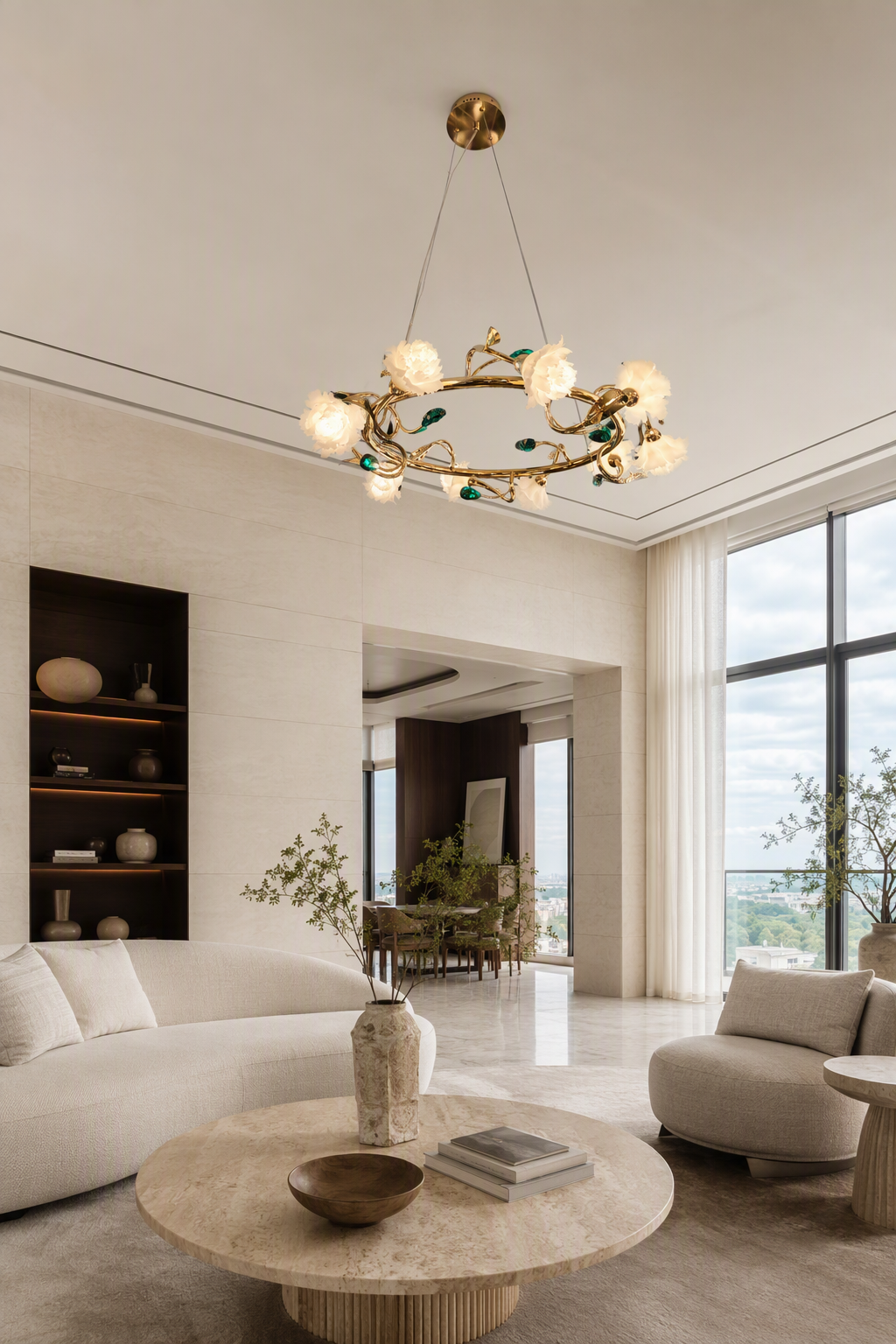 Sylverelle chandelier – small living wide daylight
