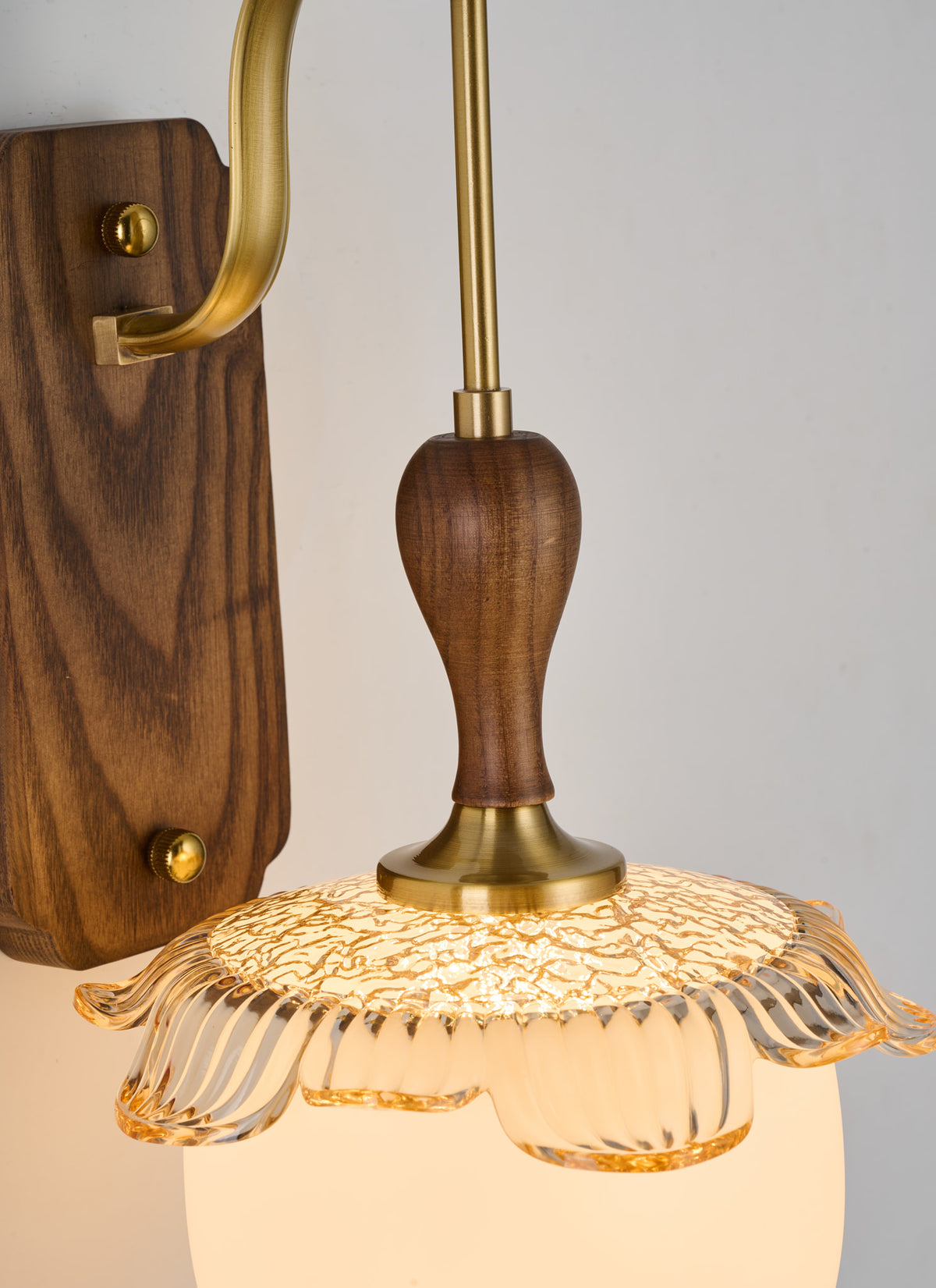 Supplier real detail 3 of the Virdelune rounded opal dome wall sconce