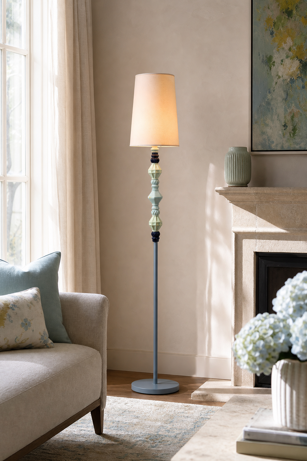 Colorful Ceramic Floor Lamp window corner