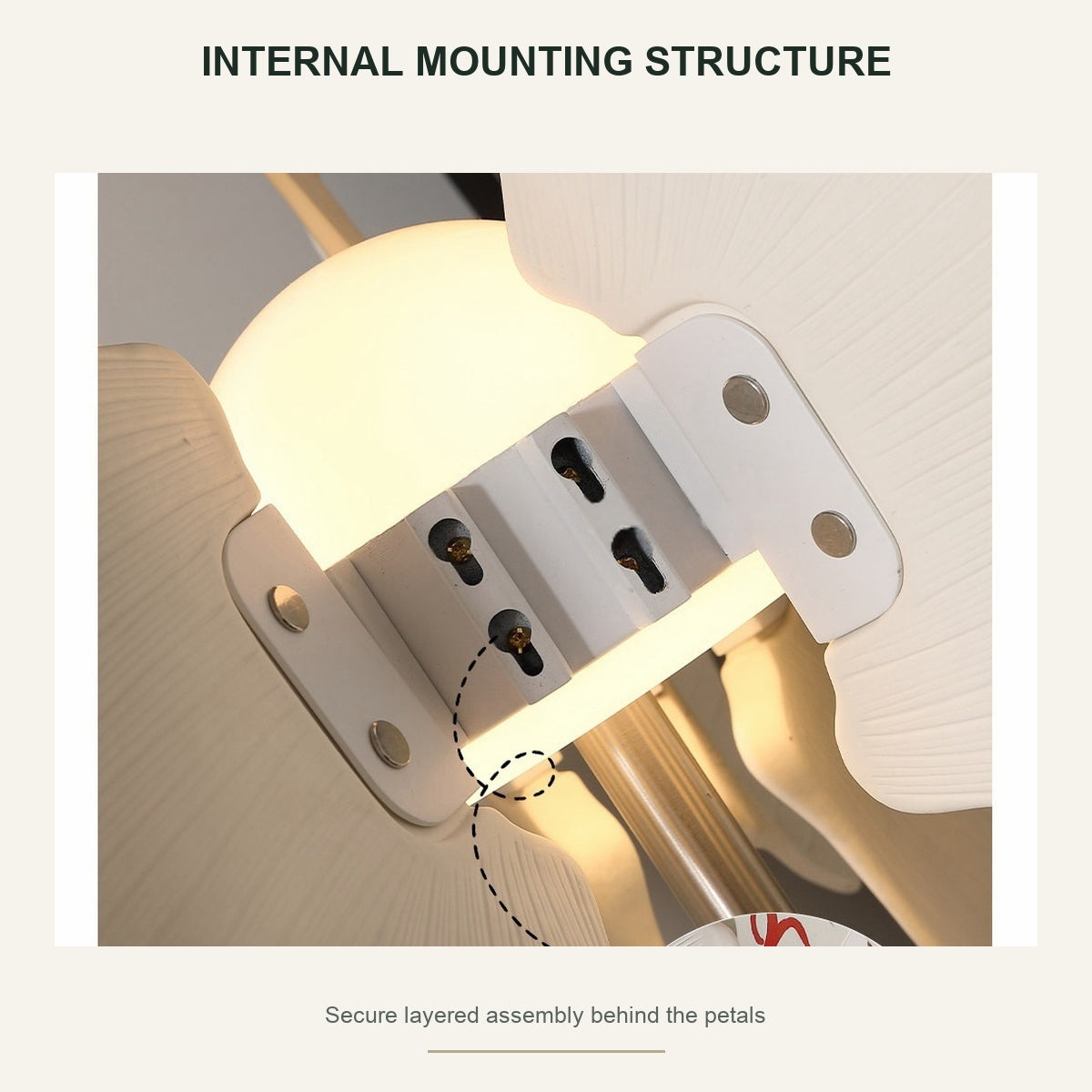 Sculptural Ceramic Petal Table Lamp - product detail 3 of 3