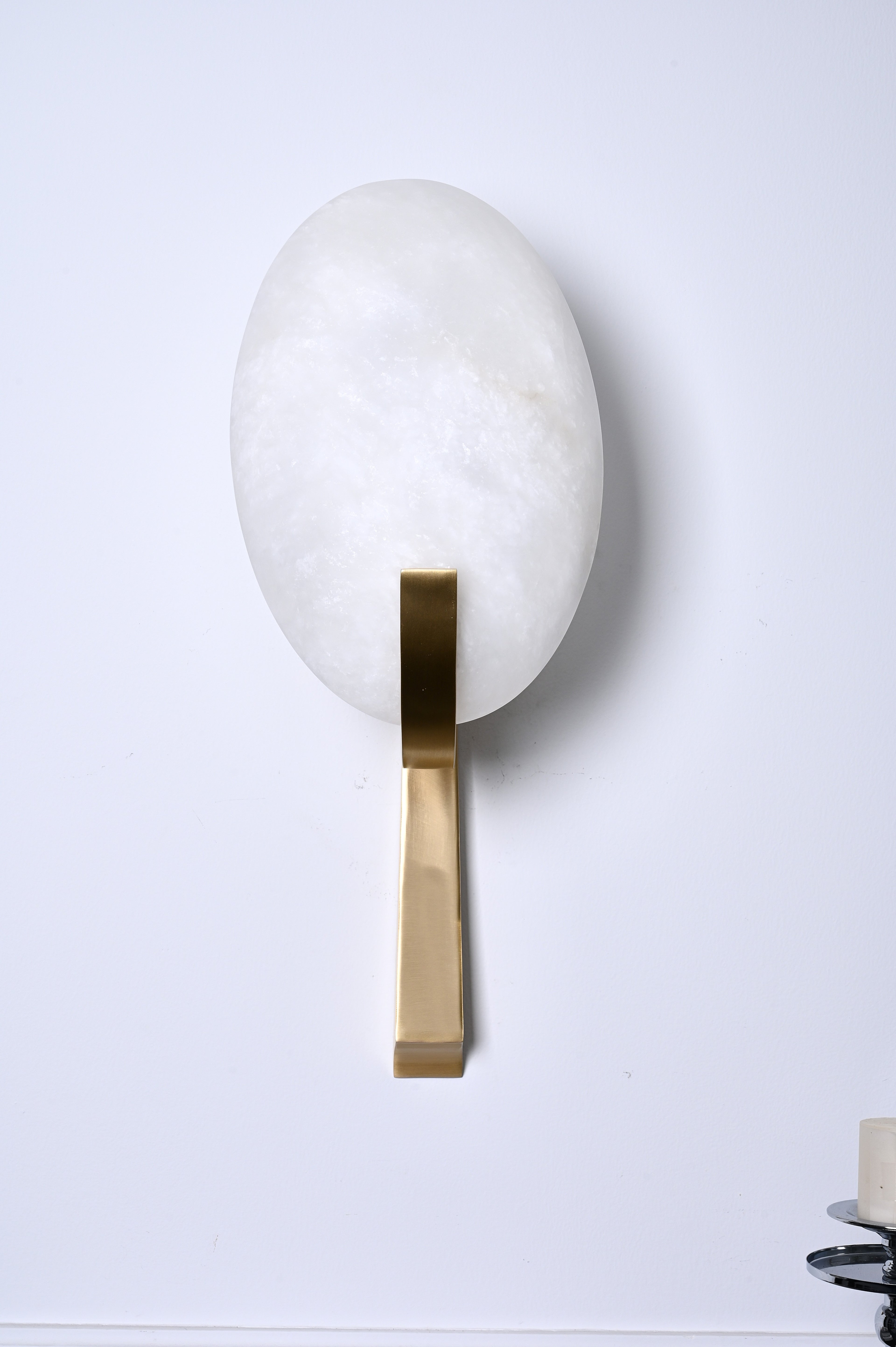 Modern Spanish Alabaster Oval Stem Wall Sconce - 07 07-DSC_6963
