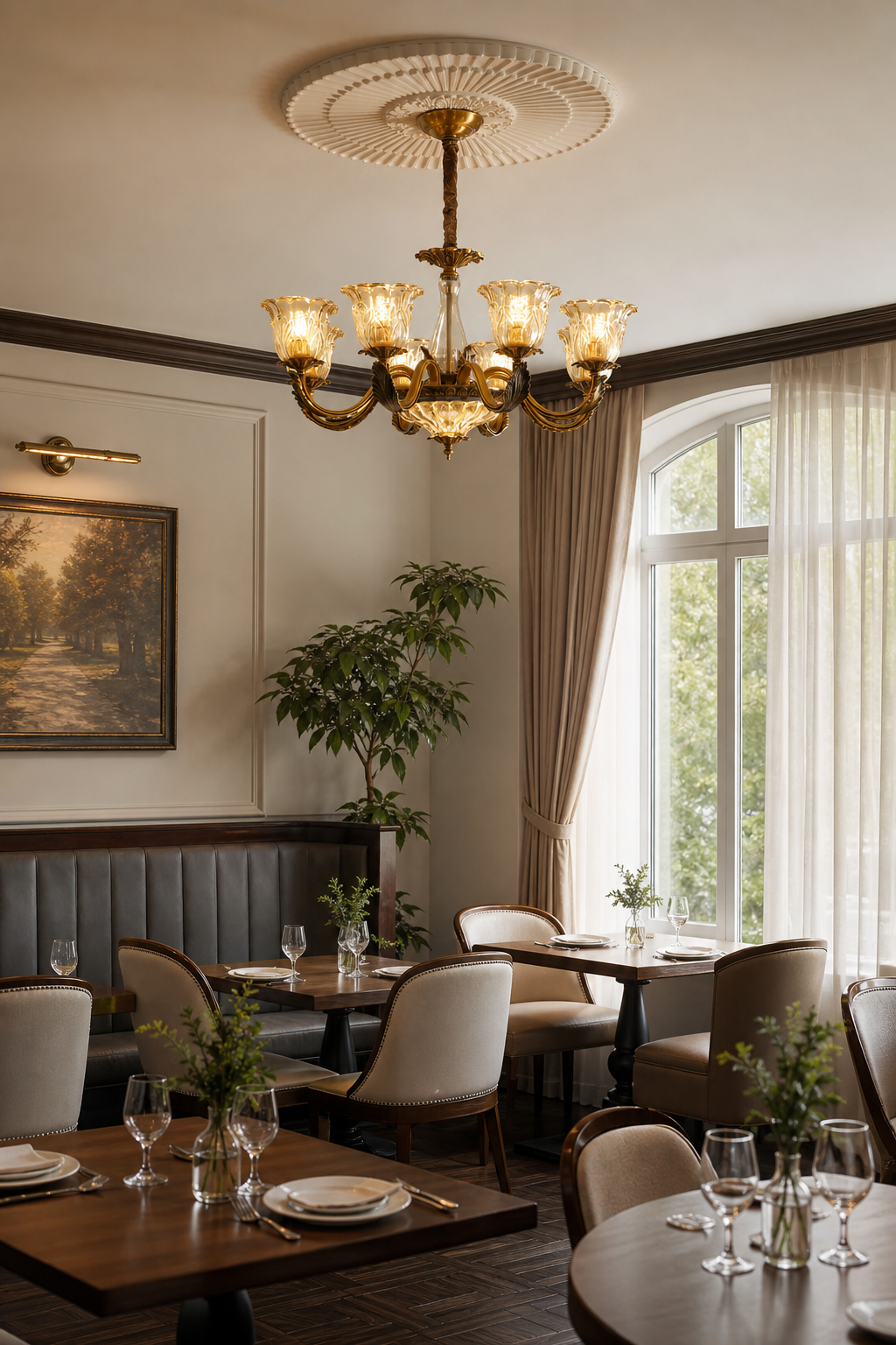Baroque Floral Glass Chandelier - 07 07-boutique-restaurant
