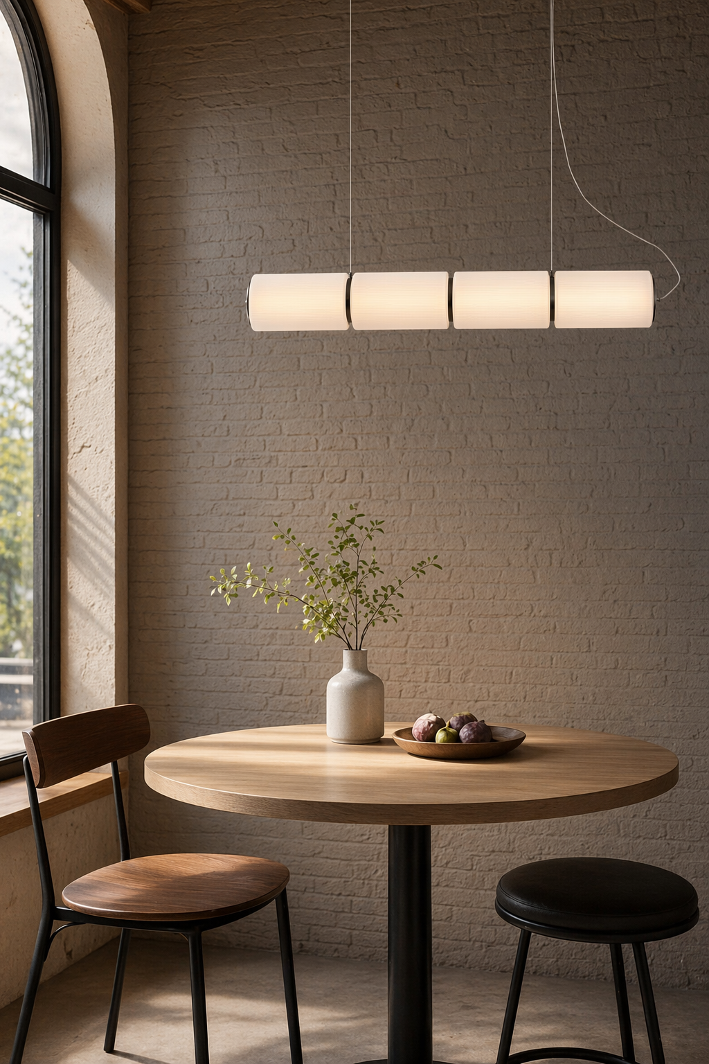 Modern Linear Multi-Head Pendant Light - generated workflow 07 07-cafe-dining-daylight