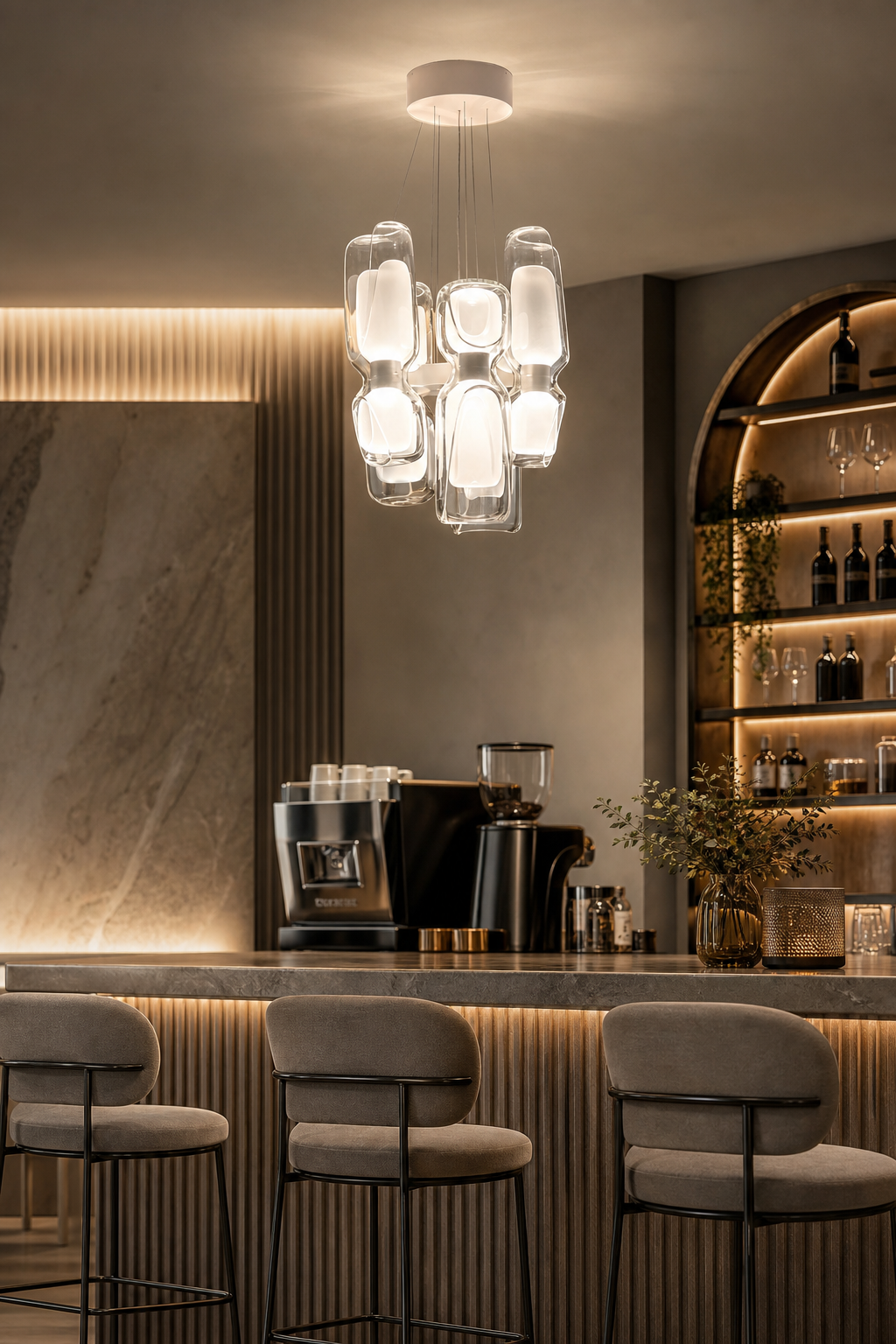 Modern Glass Petal Cluster Chandelier - generated main 07 07-cafe-or-bar-dining