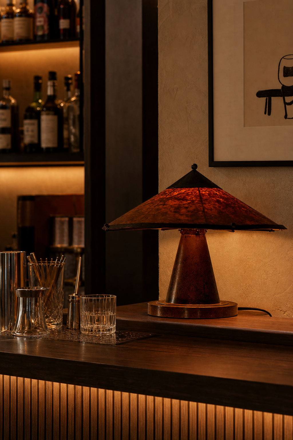 Handcrafted Silk Shade Table Lamp - generated main 07 07-cafe-or-bar-dining