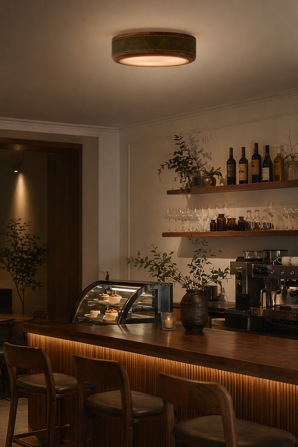 Modern Wood Ring LED Ceiling Light - generated main 07 07-cafe-or-bar-dining