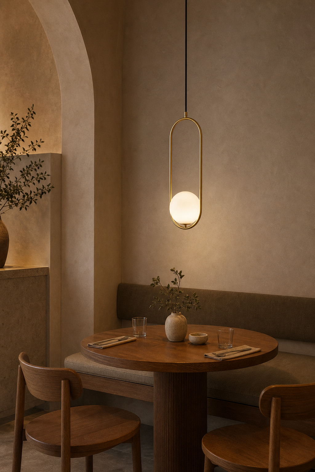 Modern U-Frame Copper Globe Pendant Light - 07 07-cafe-style-dining.png