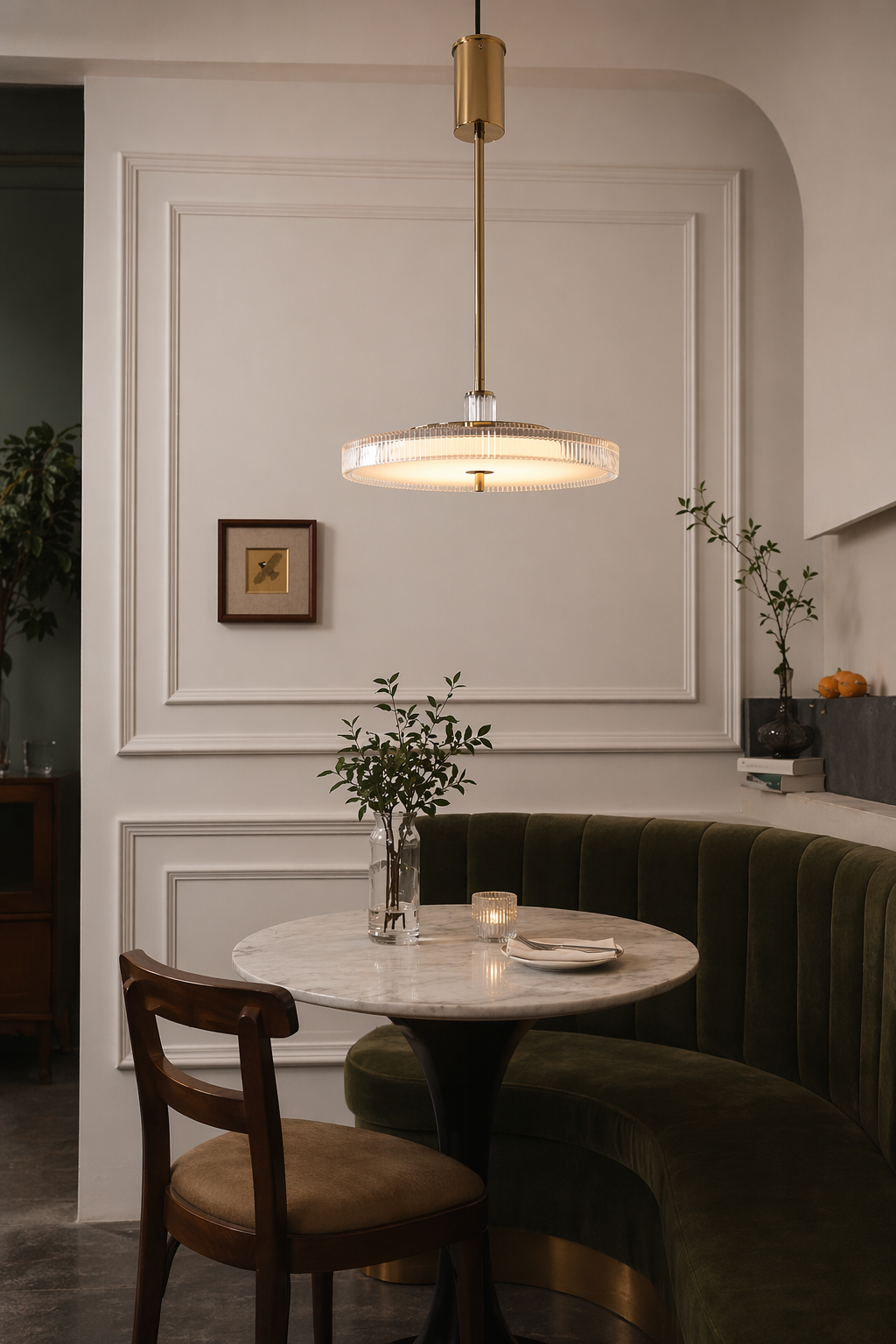 Modern Crystal Glass Drum Pendant Light - product image 07