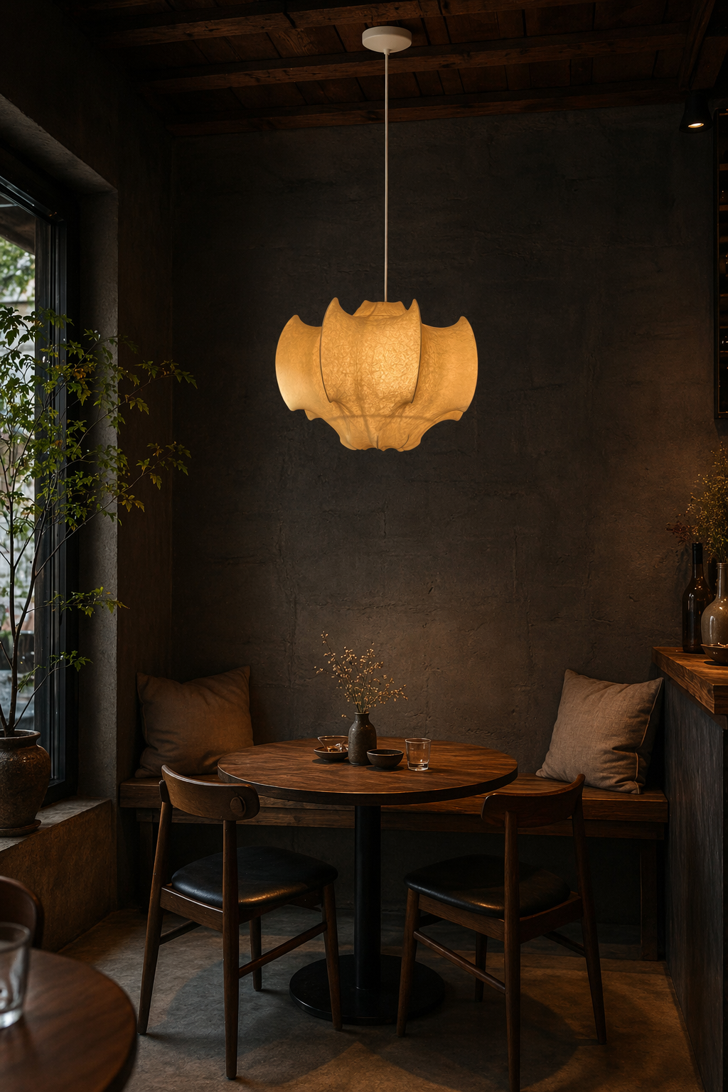 Handmade Mulberry Silk Pendant Light in White - product image 09