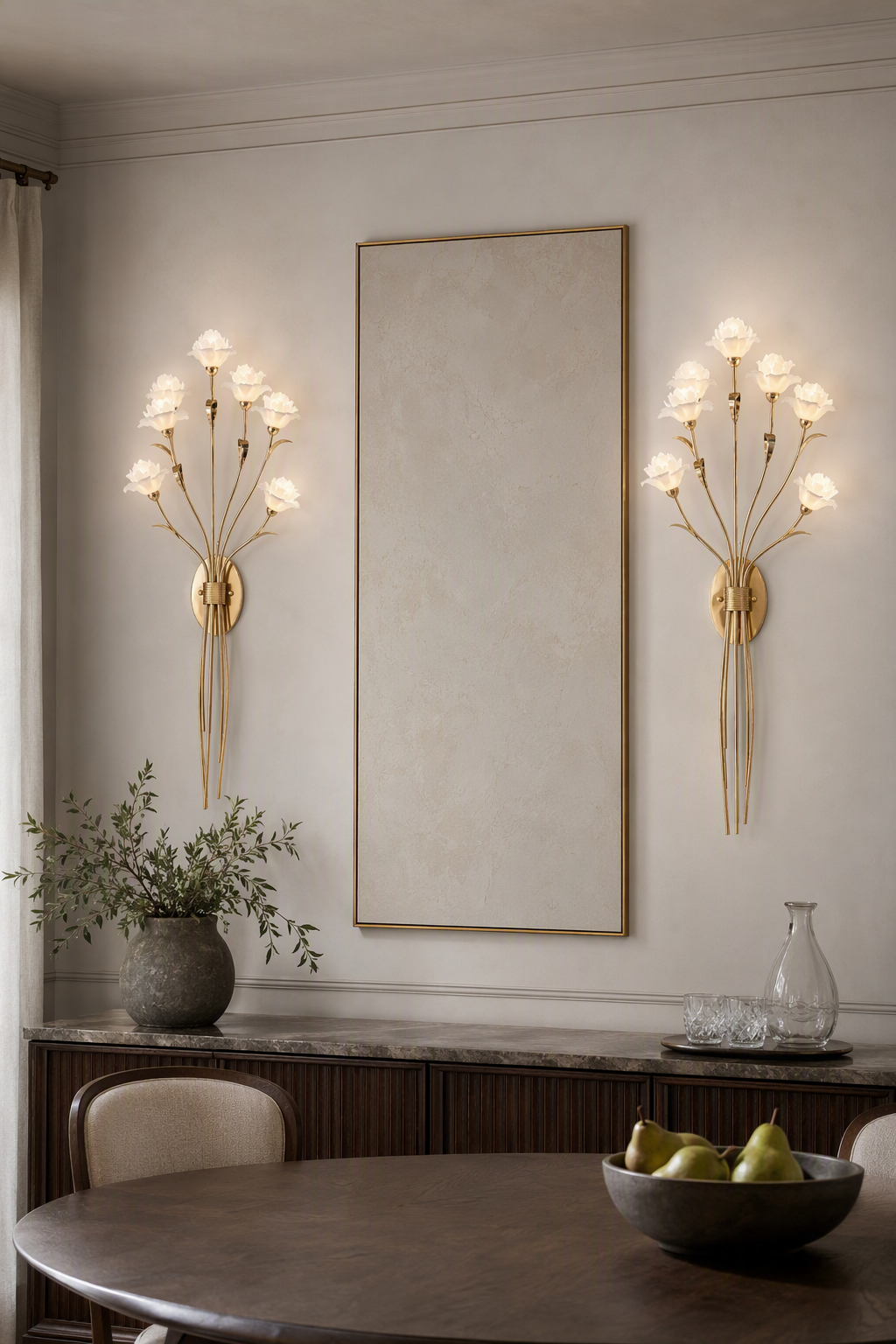 Sylverelle wall sconce – dining wall pair daylight