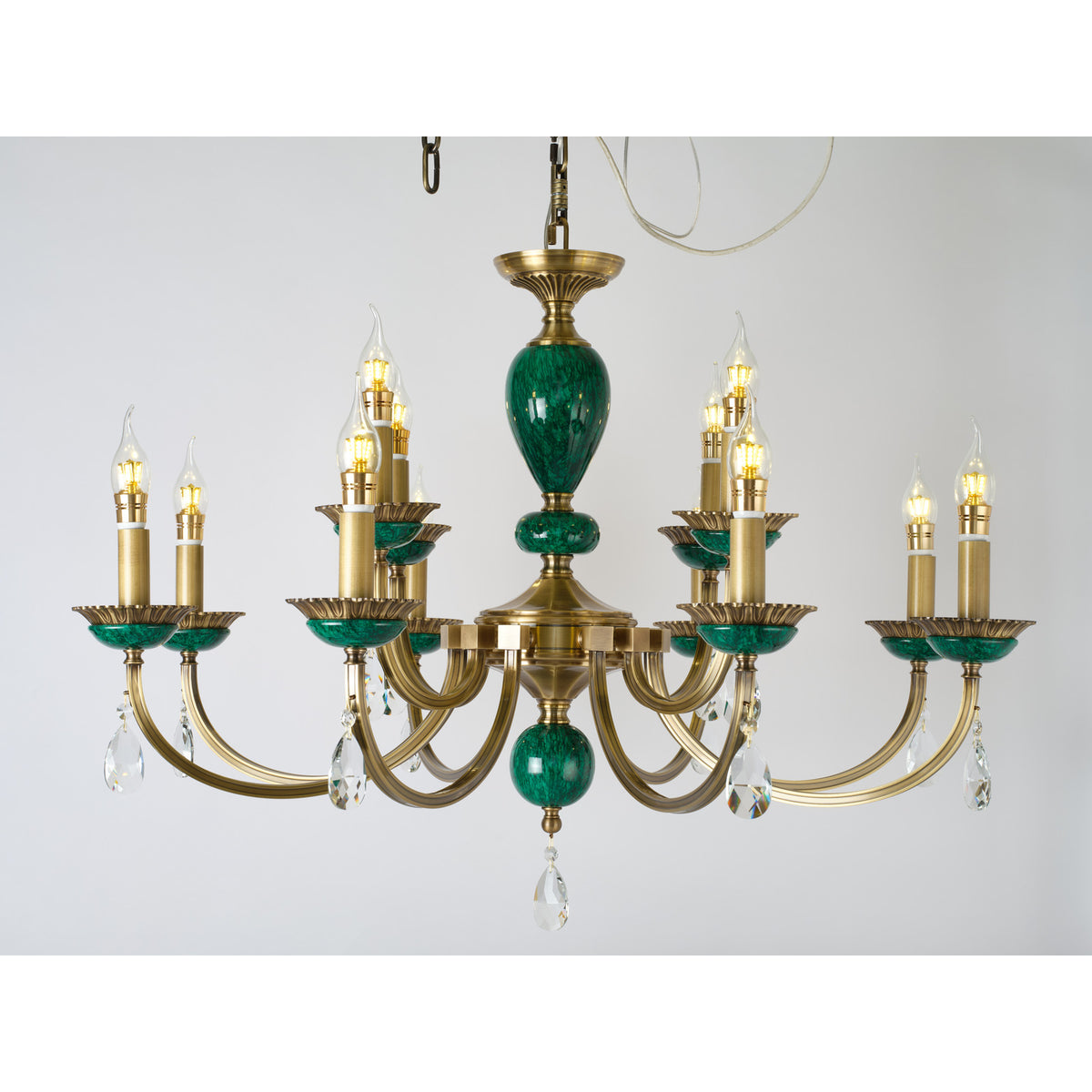 Real product photograph of the Valeria ten-light chandelier