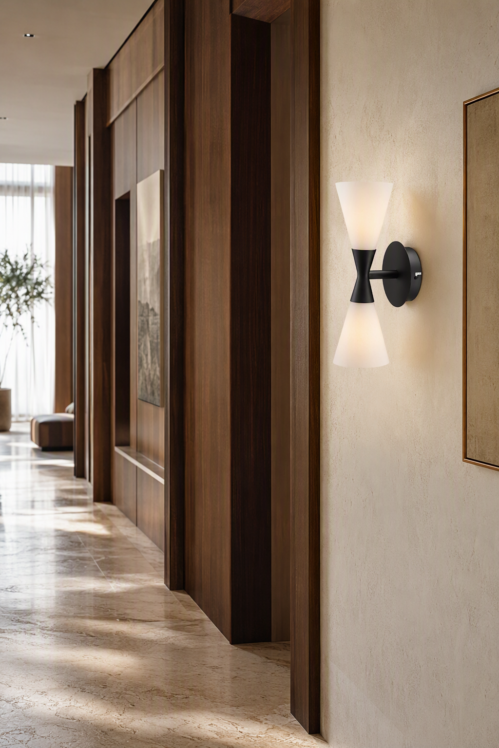 Harlekin Duo Wall Sconce gallery 07 hotel corridor daylight