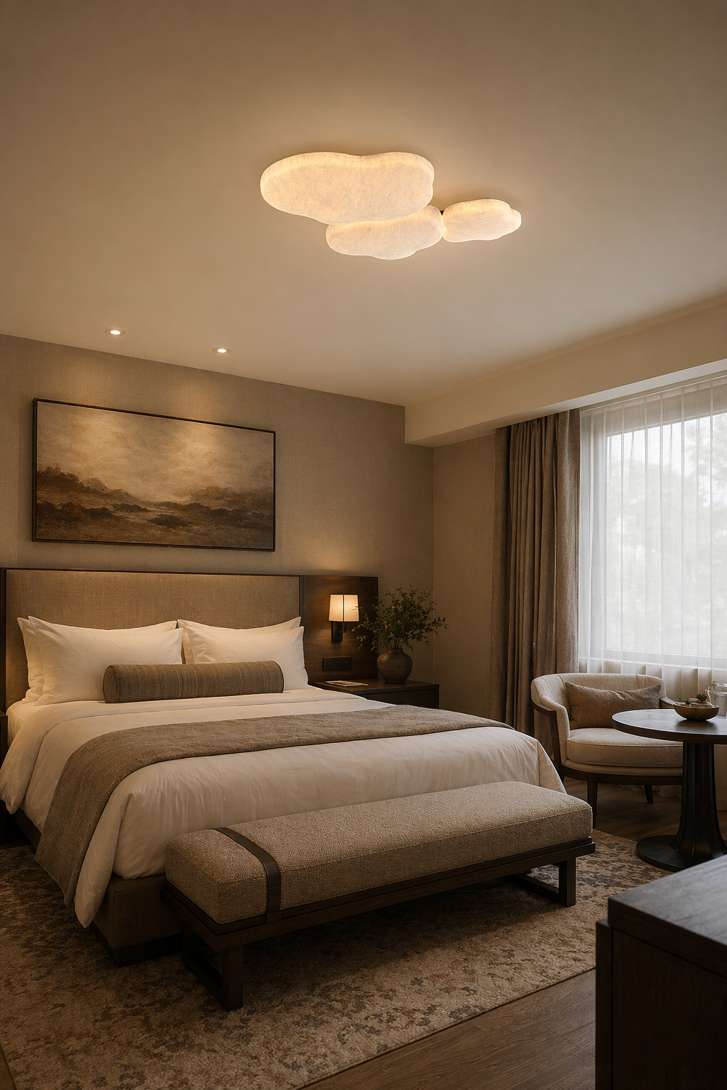 Modern Mulberry Silk Cloud Ceiling Light in White - product image 07