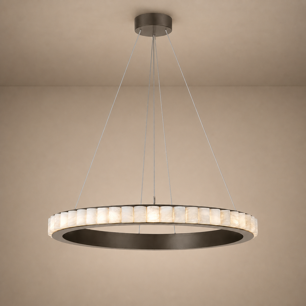 Modern Alabaster Ring LED Pendant Chandelier - 01 01-hero-product