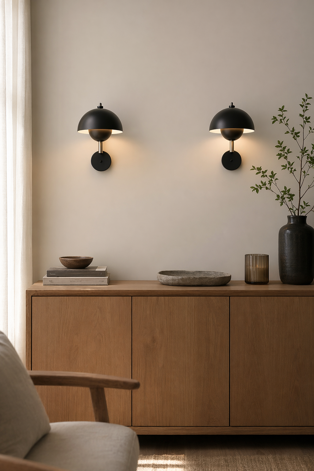 Modern Glossy Dome Wall Sconce - 07 07-pair-dining-wall