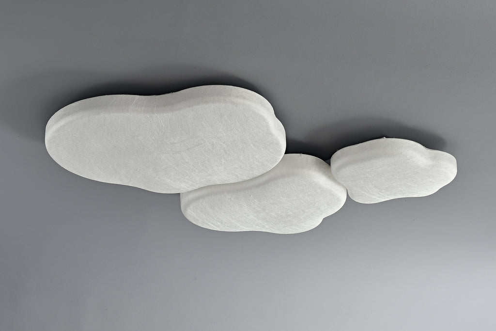 Modern Mulberry Silk Cloud Ceiling Light in White - 07 07-product-real-front
