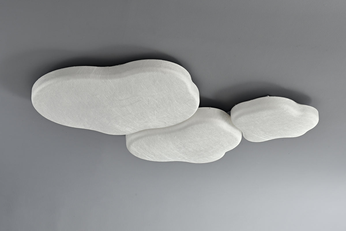 Modern Mulberry Silk Cloud Ceiling Light in White - 07 07-product-real-front