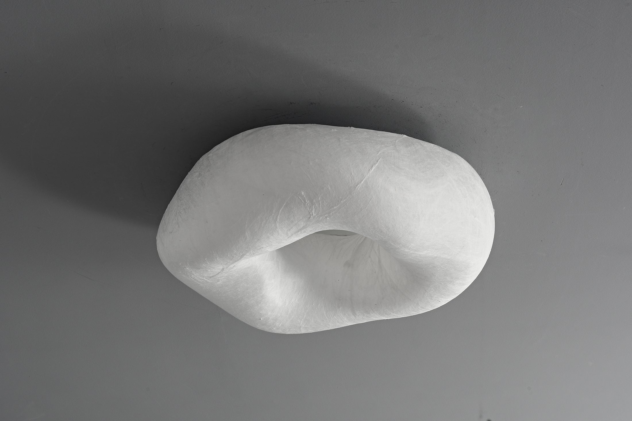 Handmade Mulberry Silk Cloud Ceiling Light in White - 07 07-product-real-lit-front