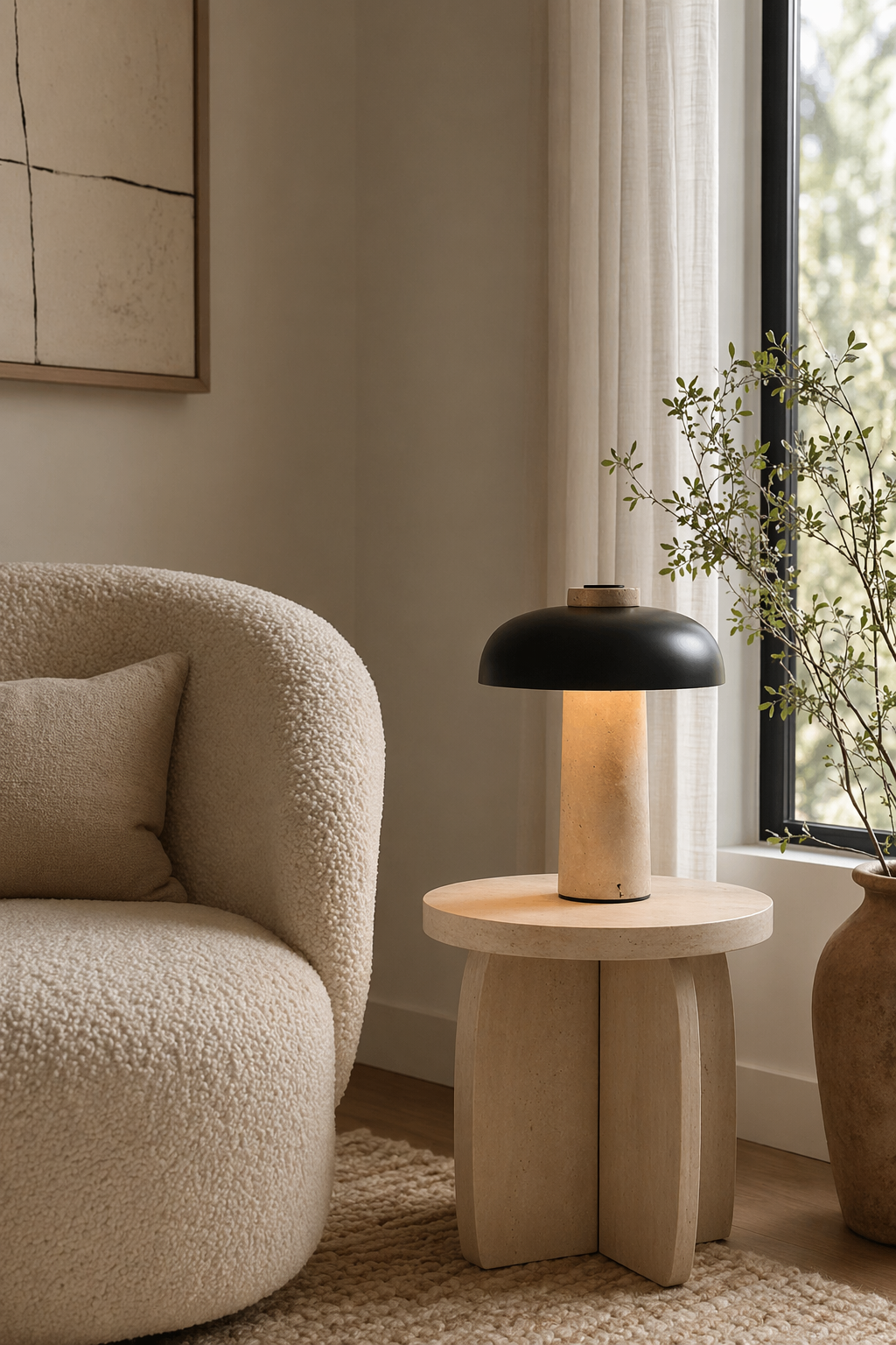 Modern Black Marble LED Table Lamp - 07 07-reading-corner-wide