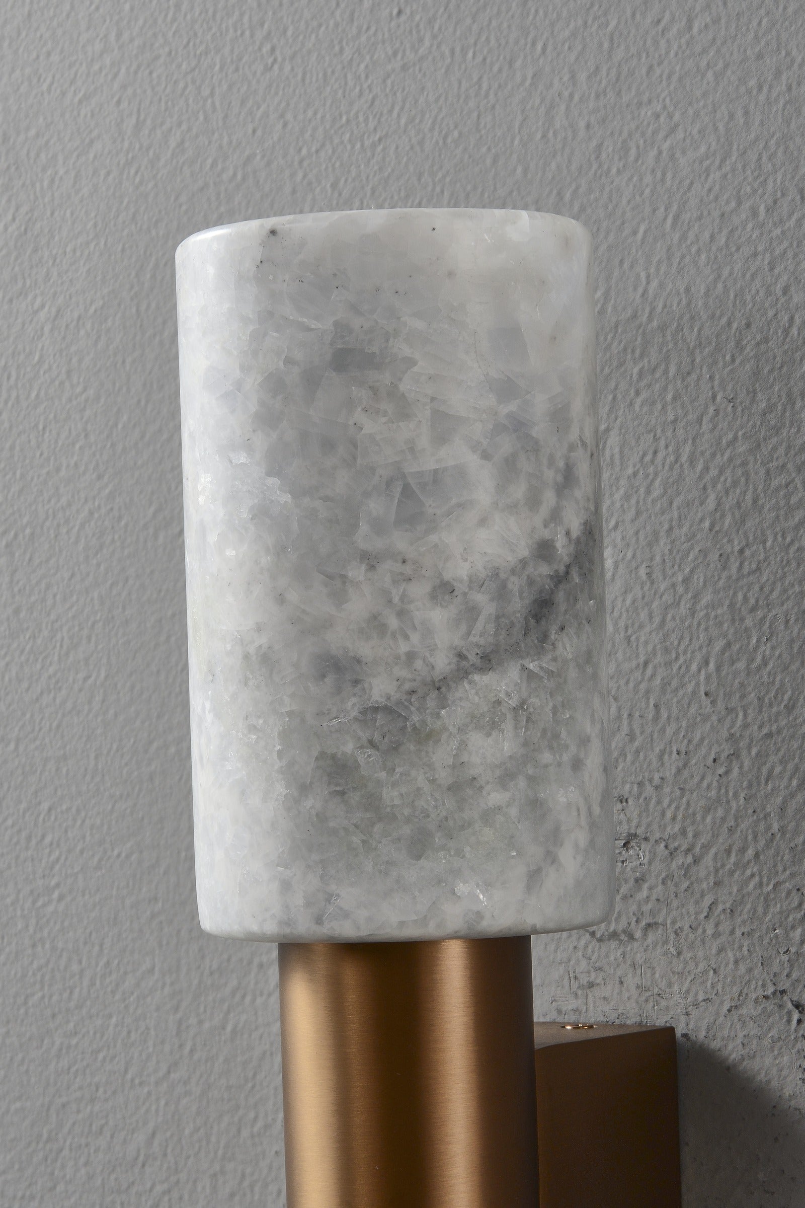 Modern Natural Stone Cylinder Wall Sconce - 07 07-real-angle-brushed-gold-wall-sconce