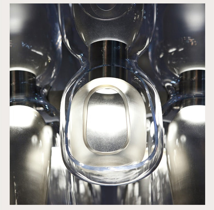 Modern Glass Petal Cluster Chandelier - 18 07-real-detail-2