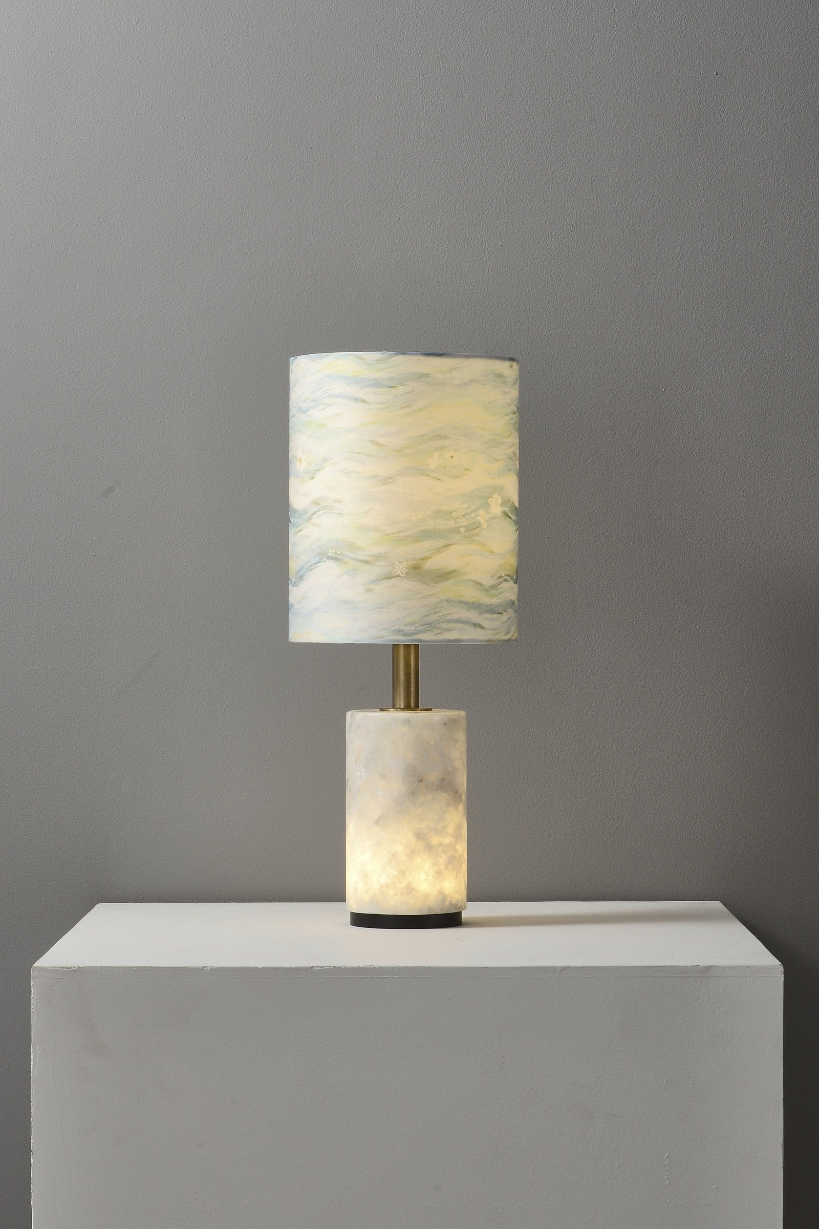 Modern Natural Stone Fabric Shade Table Lamp - 07 07-real-detail-3